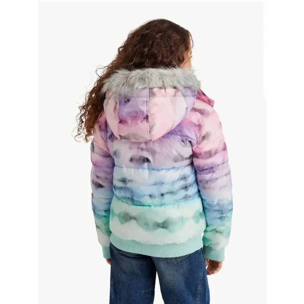 Girls Justice Matte Puffer Bomber Coat Size XS